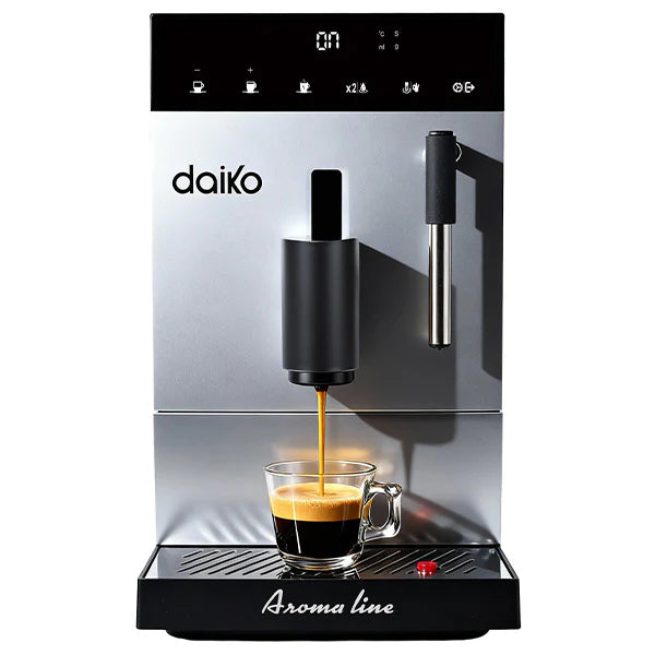 Daiko Machine à café automatique Digitale 19 bars Silver avec mousseur à lait