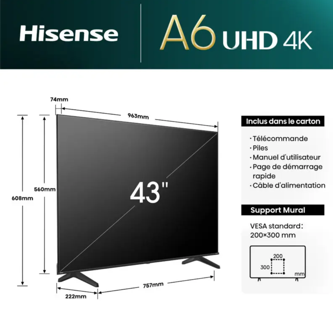 HISENSE TV 43" 4K