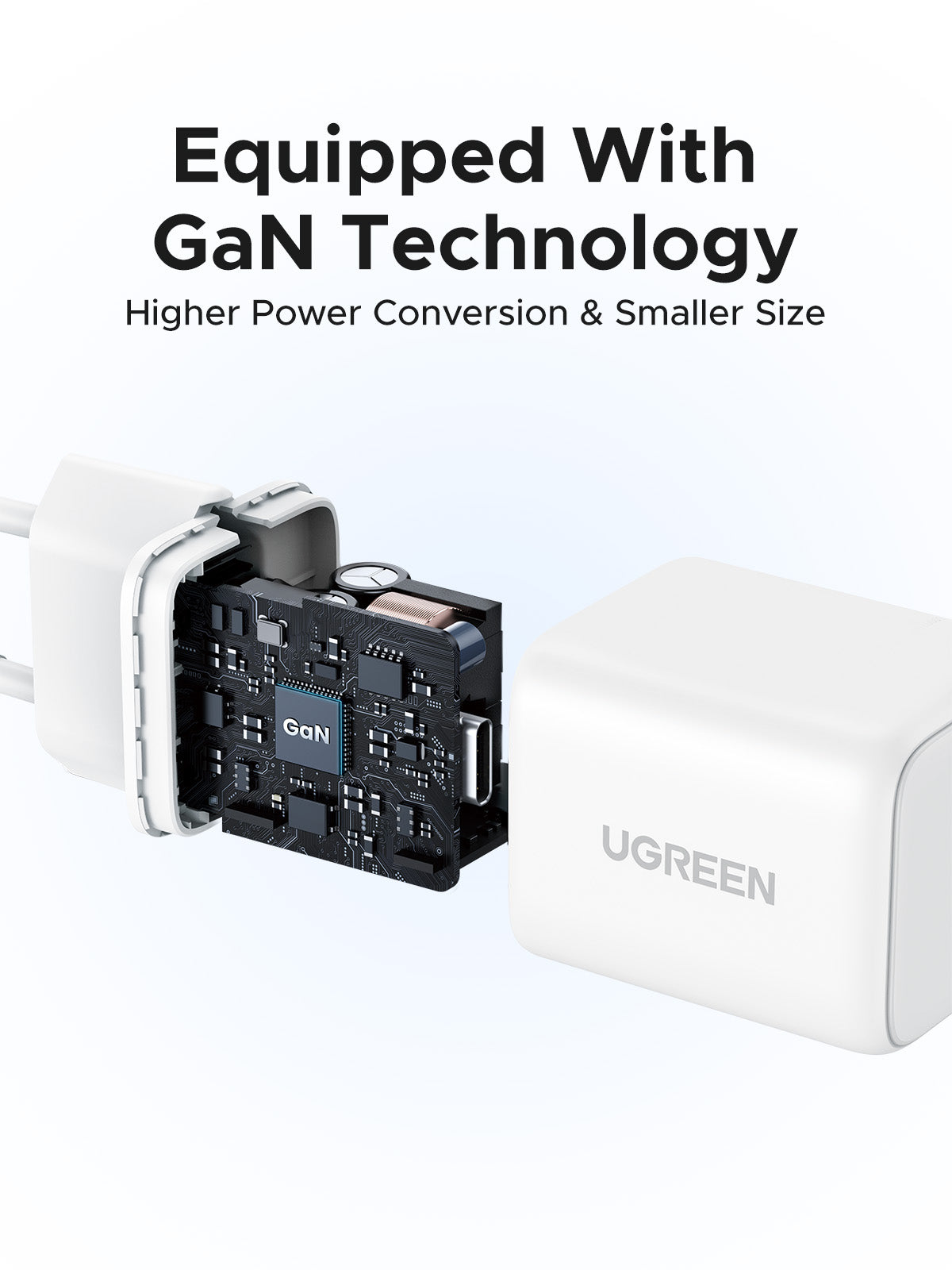 UGREEN 30W USB-C Chargeur rapide GaN Blanc EU — 65009 — vue 3