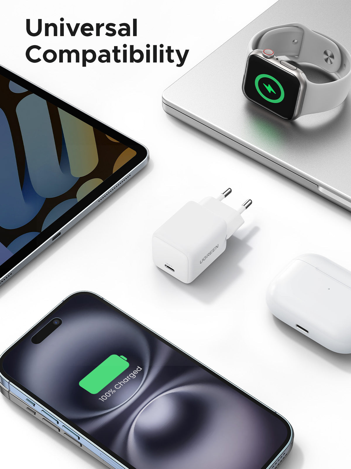 UGREEN 30W USB-C Pack chargeur rapide GaN Blanc EU — 65013 — vue 4