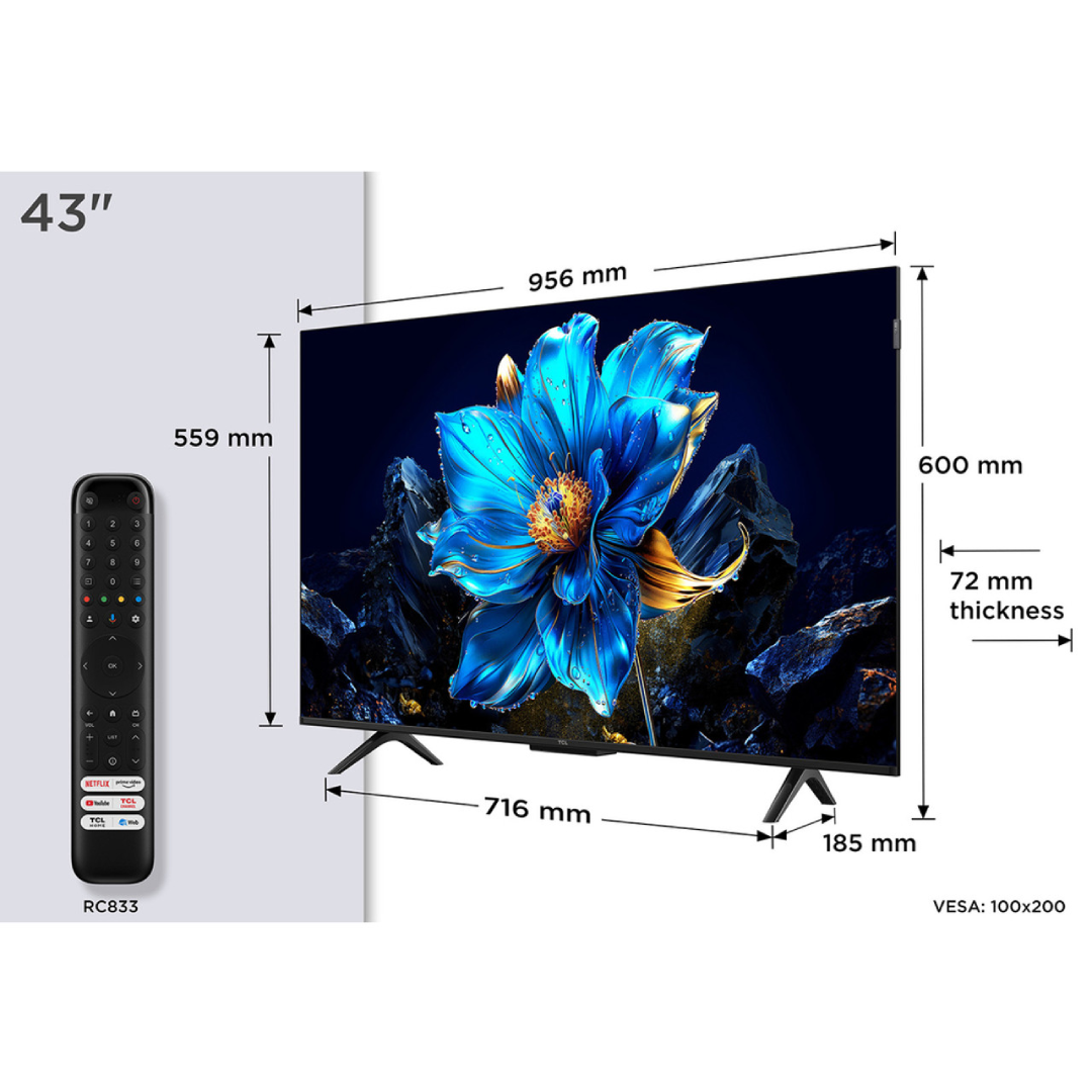 TCL TV 43″ – Google TV QLED 43P7K