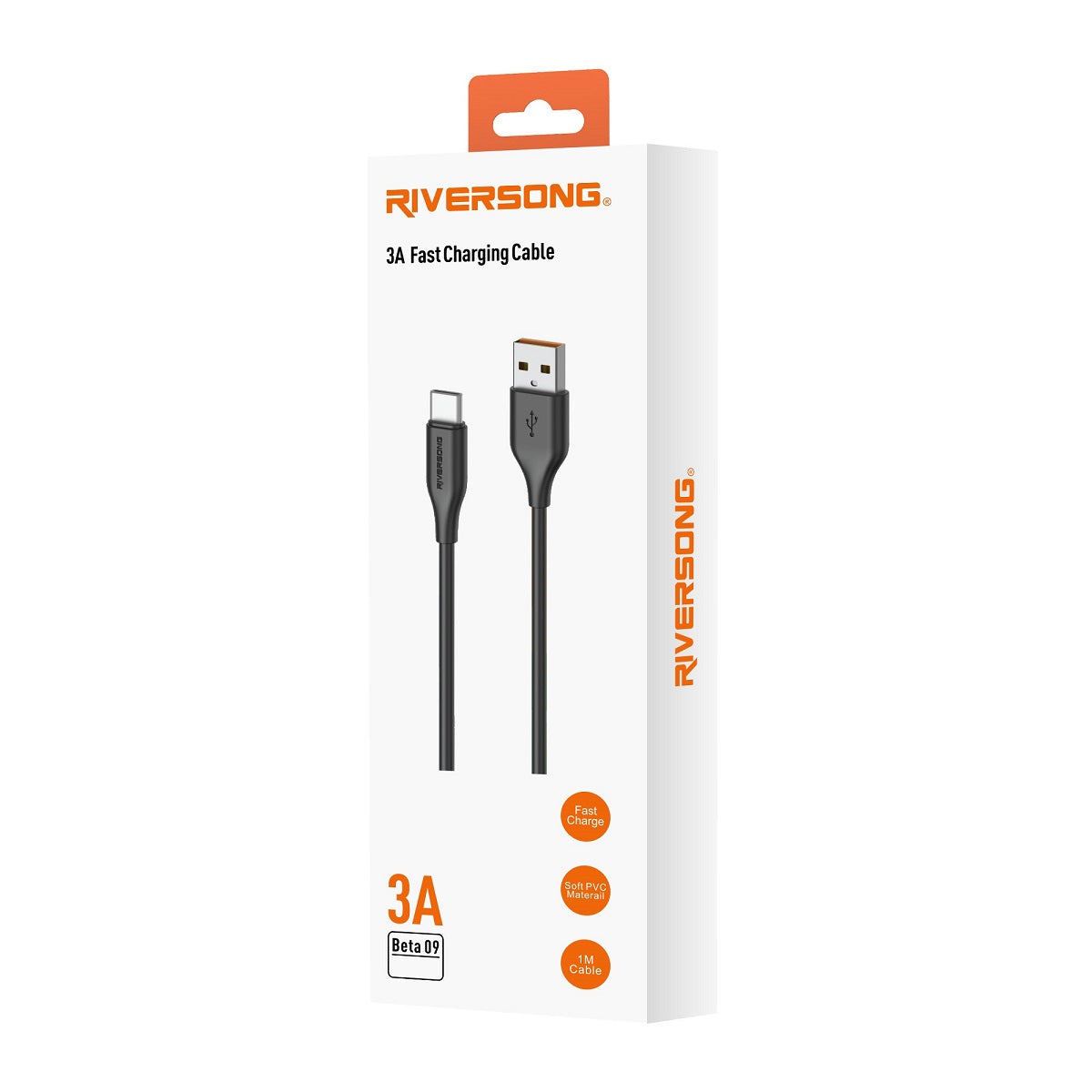 Riversong cable Beta 09 USB - Lightning 1,0m 3A black CL85