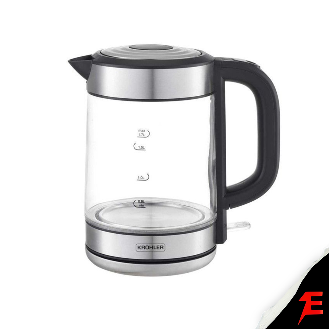 Kröhler Bouilloire electrique 360° - en Verre 1,7L