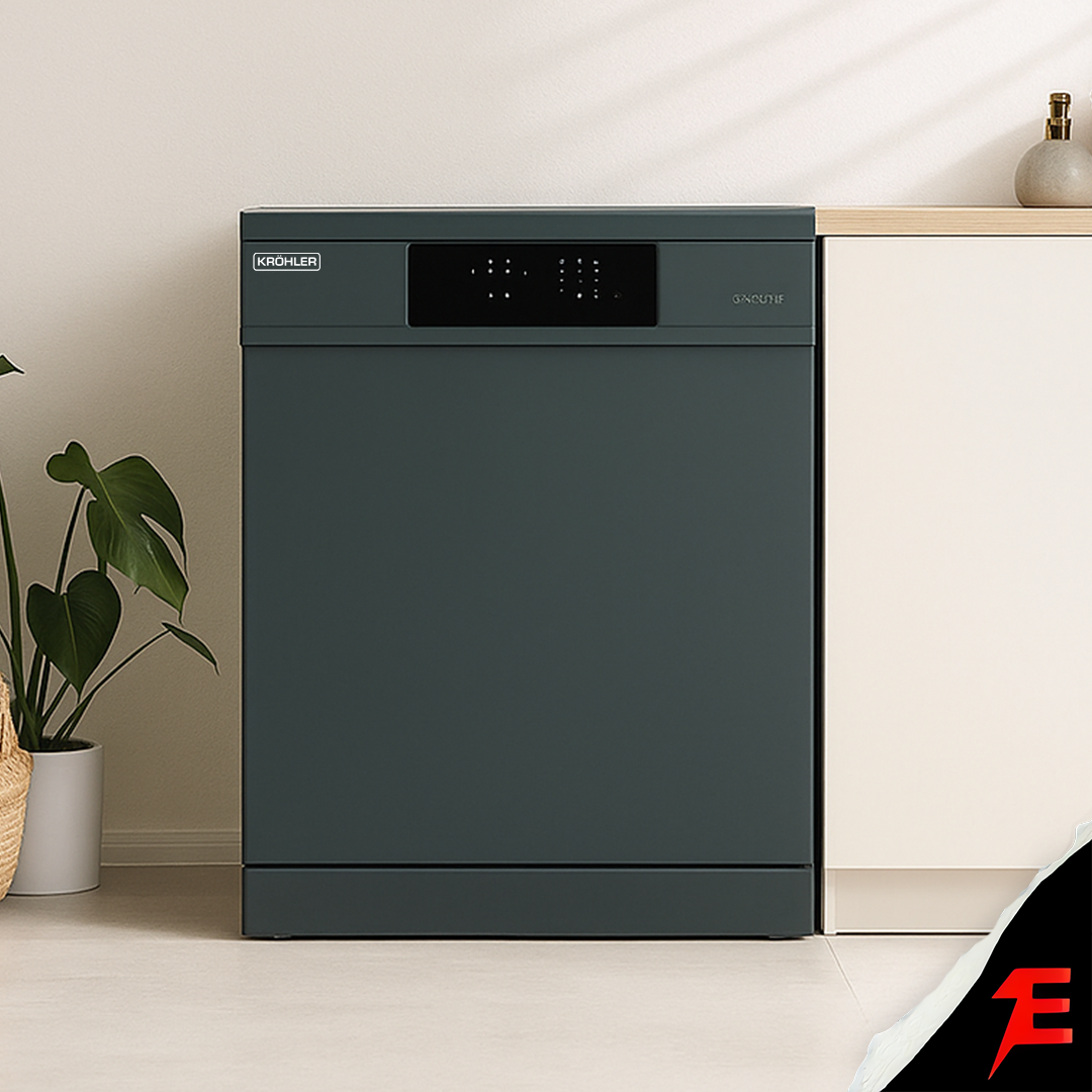 Kröhler Lave Vaisselle Ecran Digital - Gris avec 8 Programmes