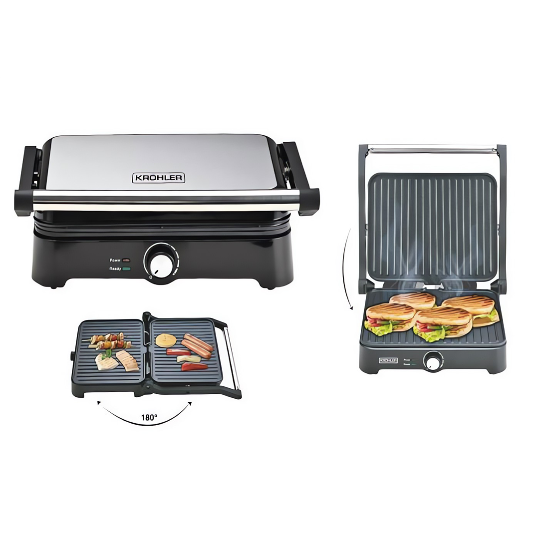 Kröhler Panini - Grill INOX pain 4 tranches