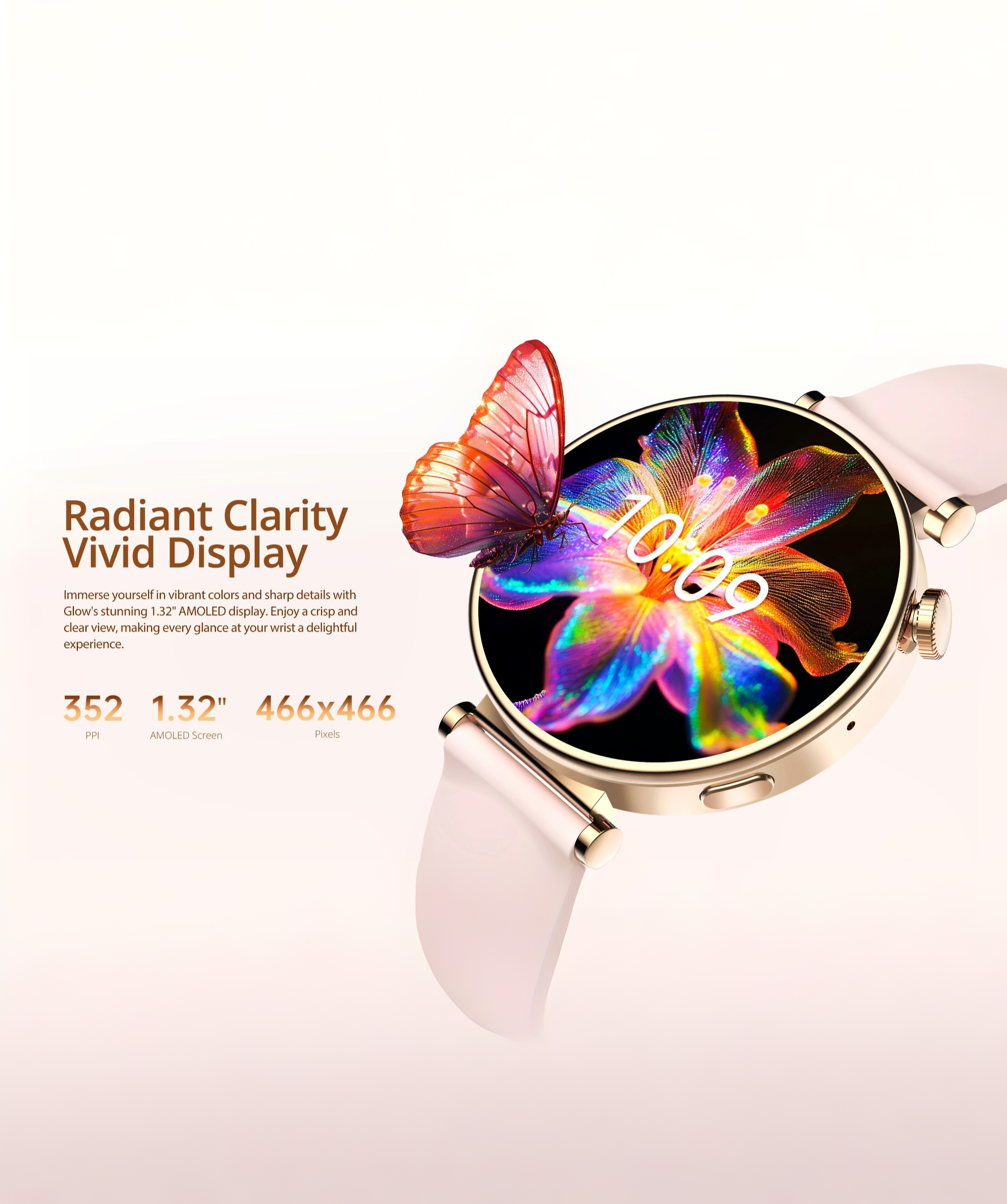 Riversong Glow – Montre Connectée Élégante pour Femmes avec Écran AMOLED