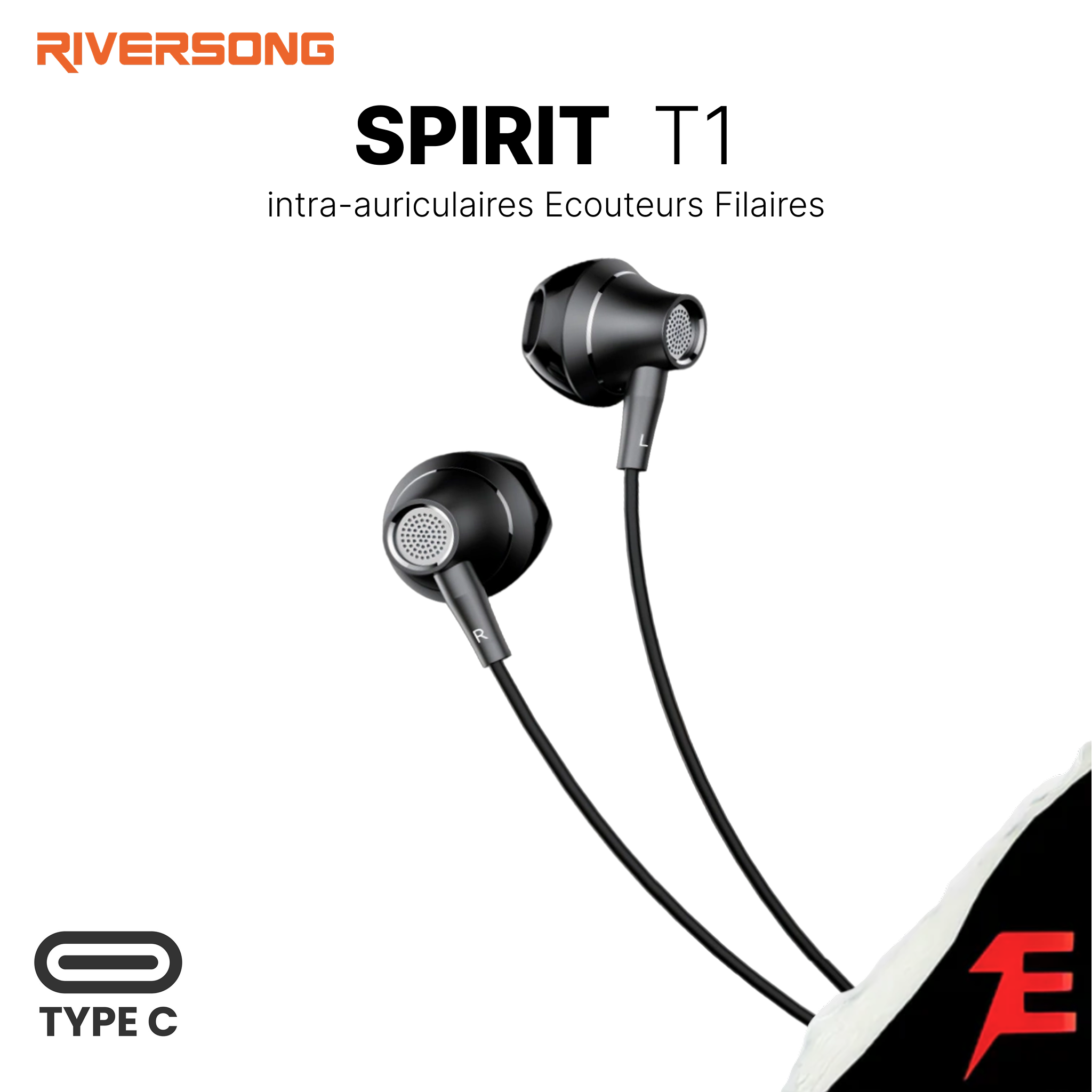 Riversong Spirit T1 – Écouteurs USB-C avec son stéréo HD