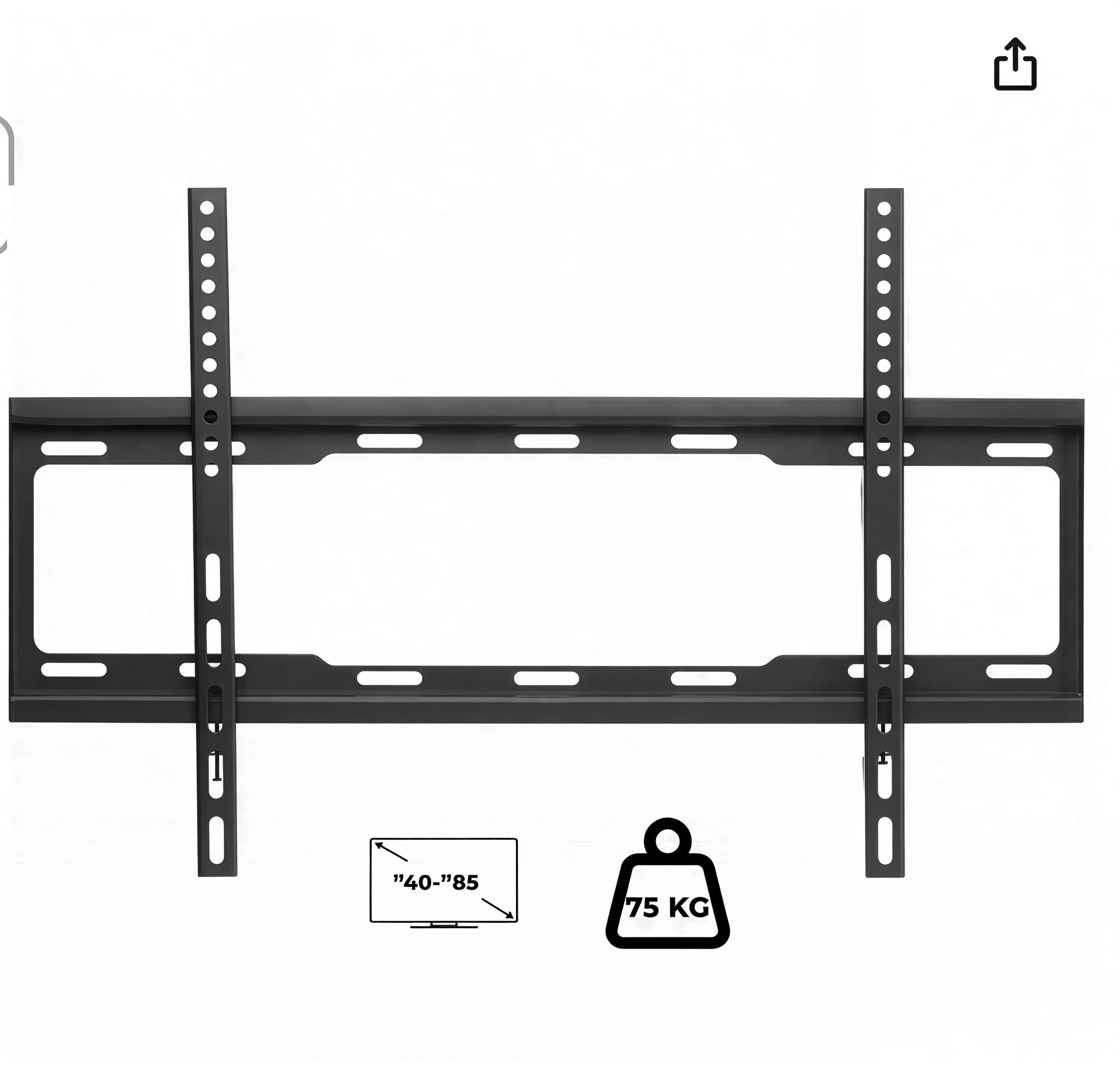 Support Mural Fixe Ultra-Slim pour TV 40" à 85" 165LBS