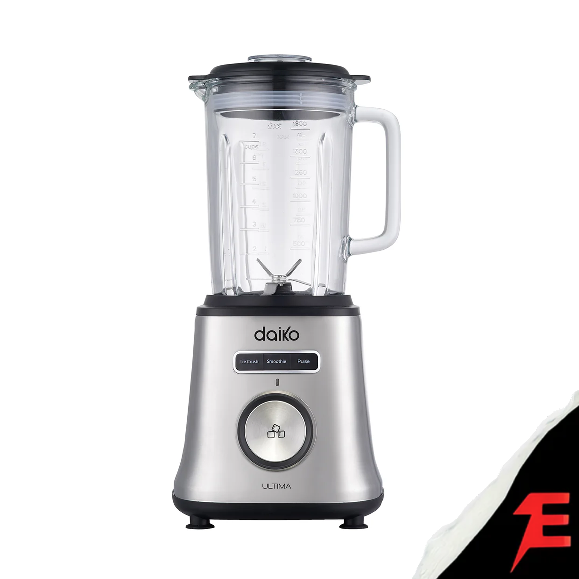 Daiko Blender professionnel 2 en 1 1800W Bol en verre de 1,8L