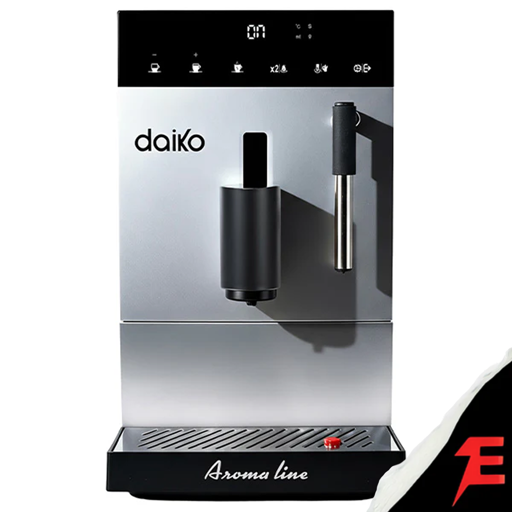 Daiko Machine à café automatique Digitale 19 bars Silver avec mousseur à lait