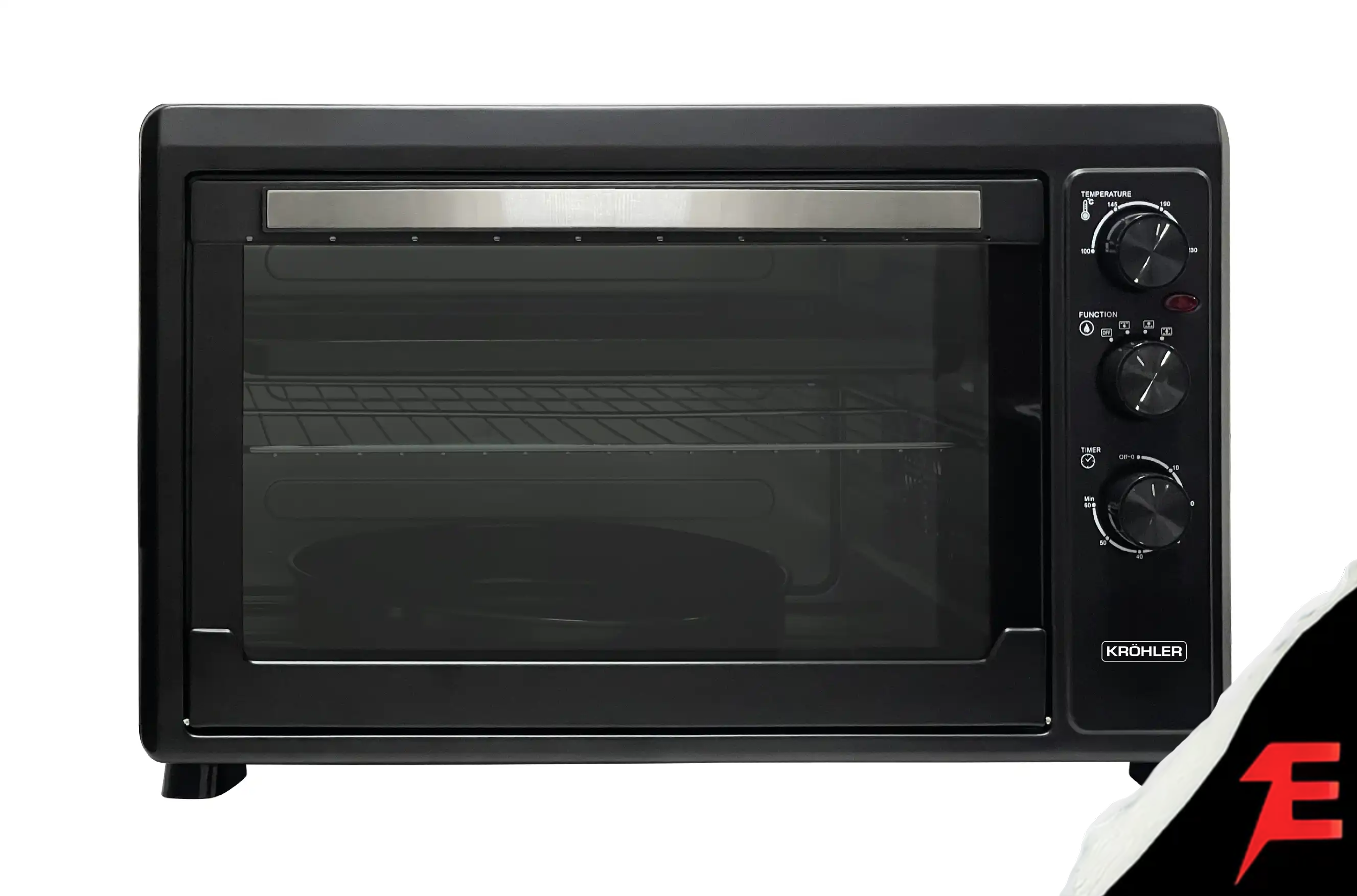 Four électrique Kröhler 65L - 2500 W - Double Vitre- Ventilation - Noir