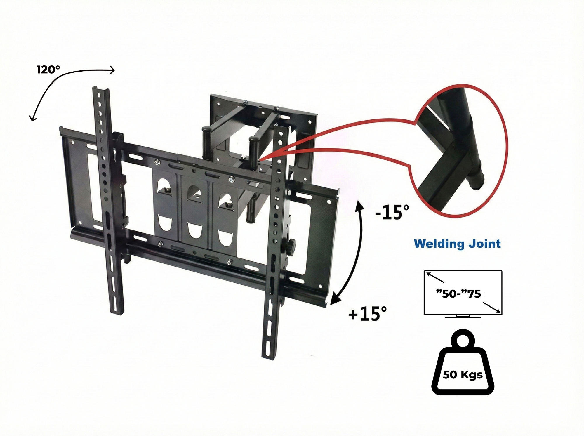 Support Mural Fixe pour TV 40" à 85" CP602