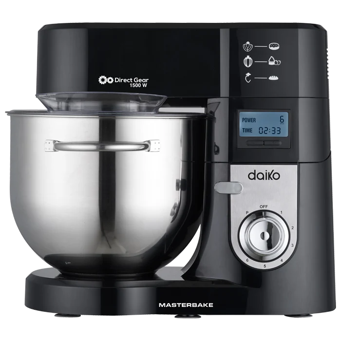 Daiko Pétrin Digital Noir Bol Inox 11L