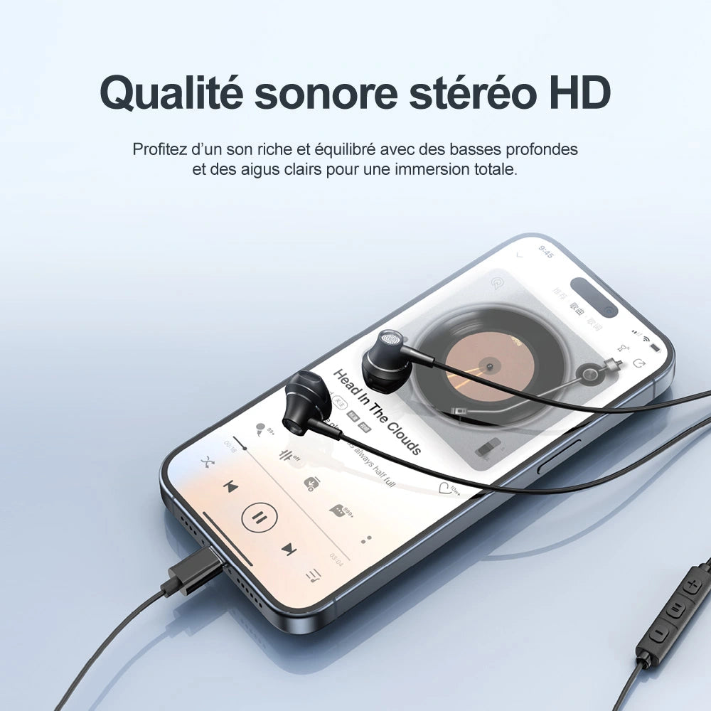 Riversong Spirit T1 – Écouteurs USB-C avec son stéréo HD