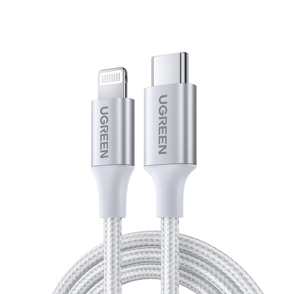 UGREEN USB-C vers Lightning PD à charge rapide 3A max. Argent 1m — 70523 — vue 1
