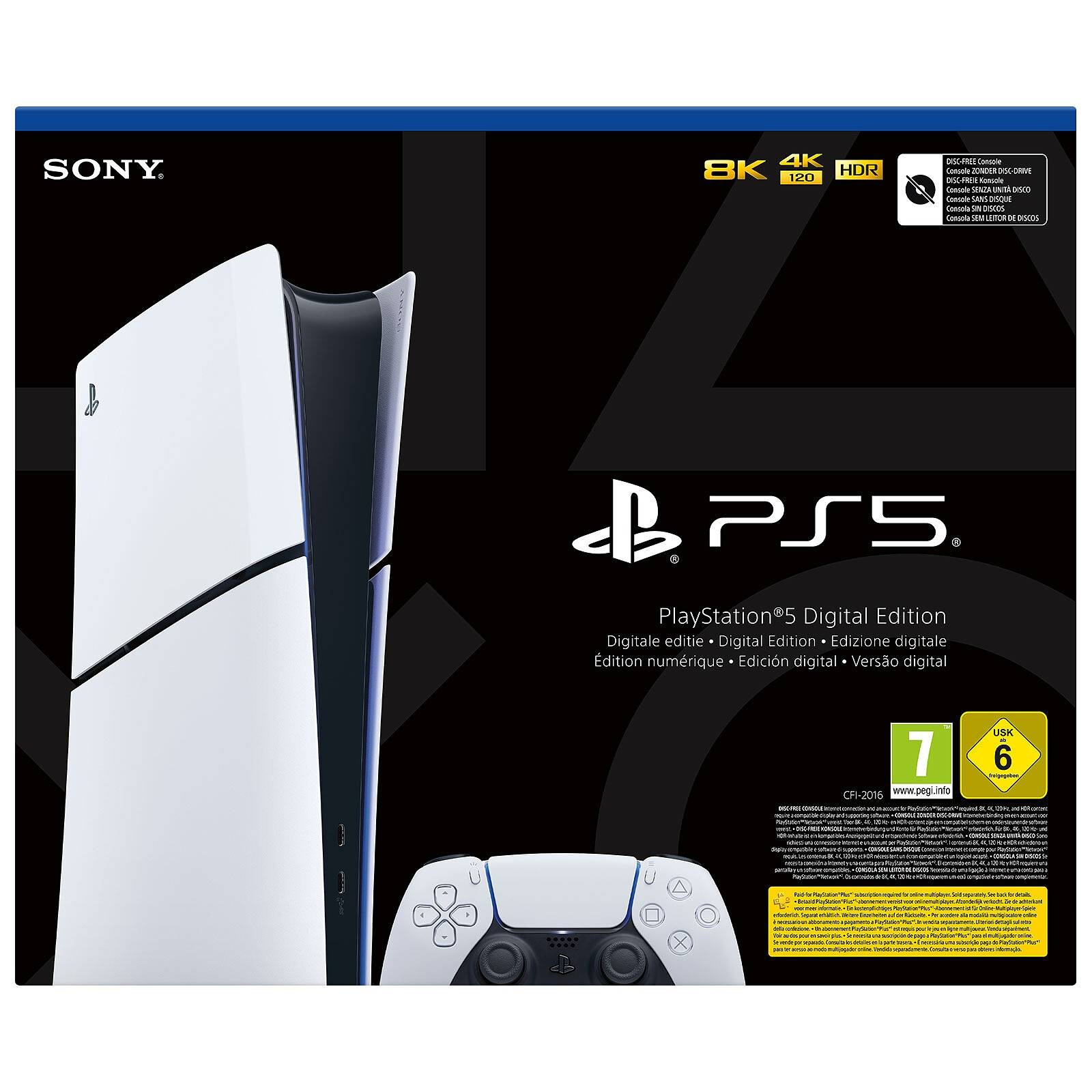 Console PlayStation 5 Slim – Édition Digitale 1 To avec 1 manette intégrée