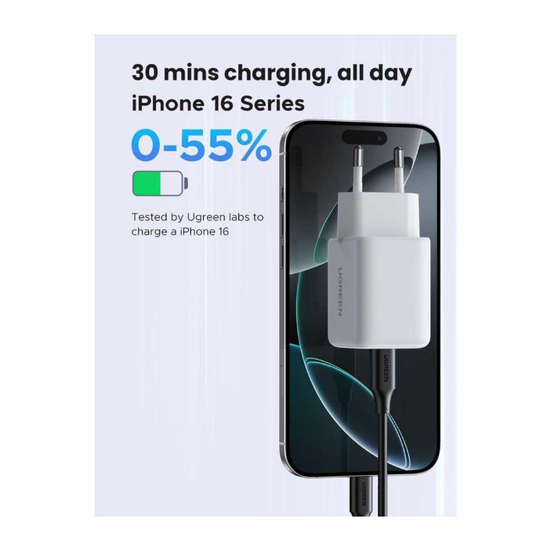 UGREEN 20W 2 ports Chargeur rapide GaN Blanc EU — 65006 — vue 3