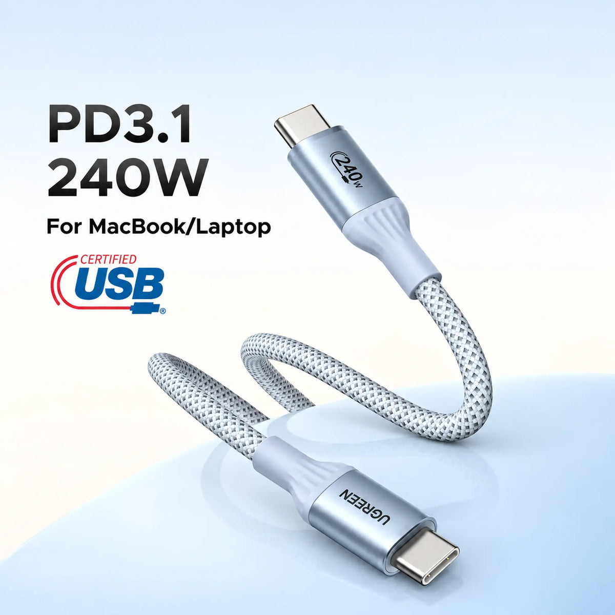 UGREEN USB-C vers USB-C Câble à charge rapide PD 1m — 75731 — vue 2
