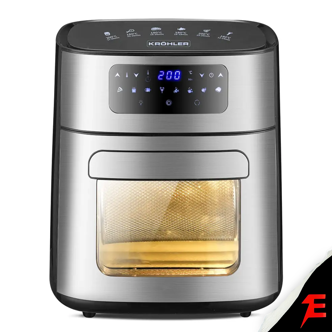 Kröhler Friteuse sans Huile - 1 bac 10L - Air Fryer - control Digital