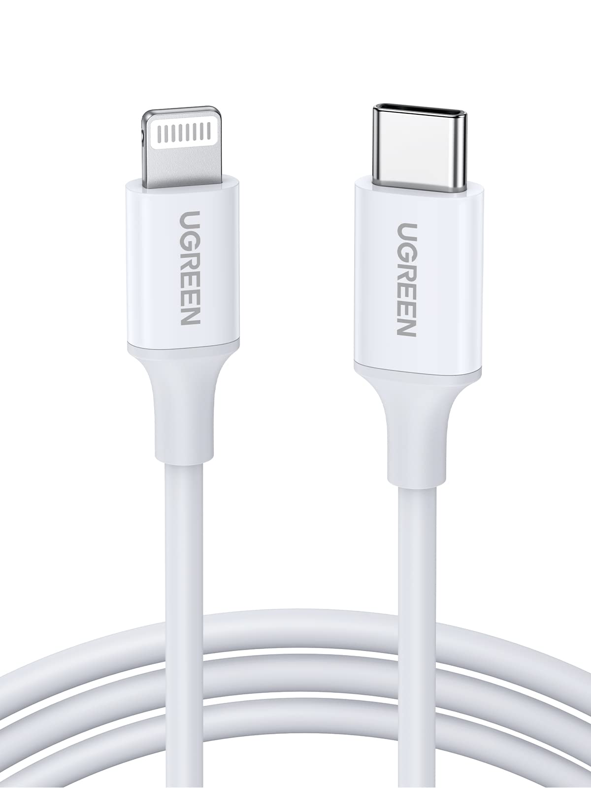 UGREEN USB-C vers Lightning PD à charge rapide 3A max. Blanc 1m — 10493 — vue 1