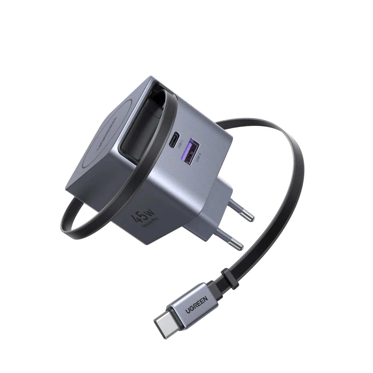 UGREEN 45W Chargeur rapide GaN avec câble rétractable — 65822 — vue 1