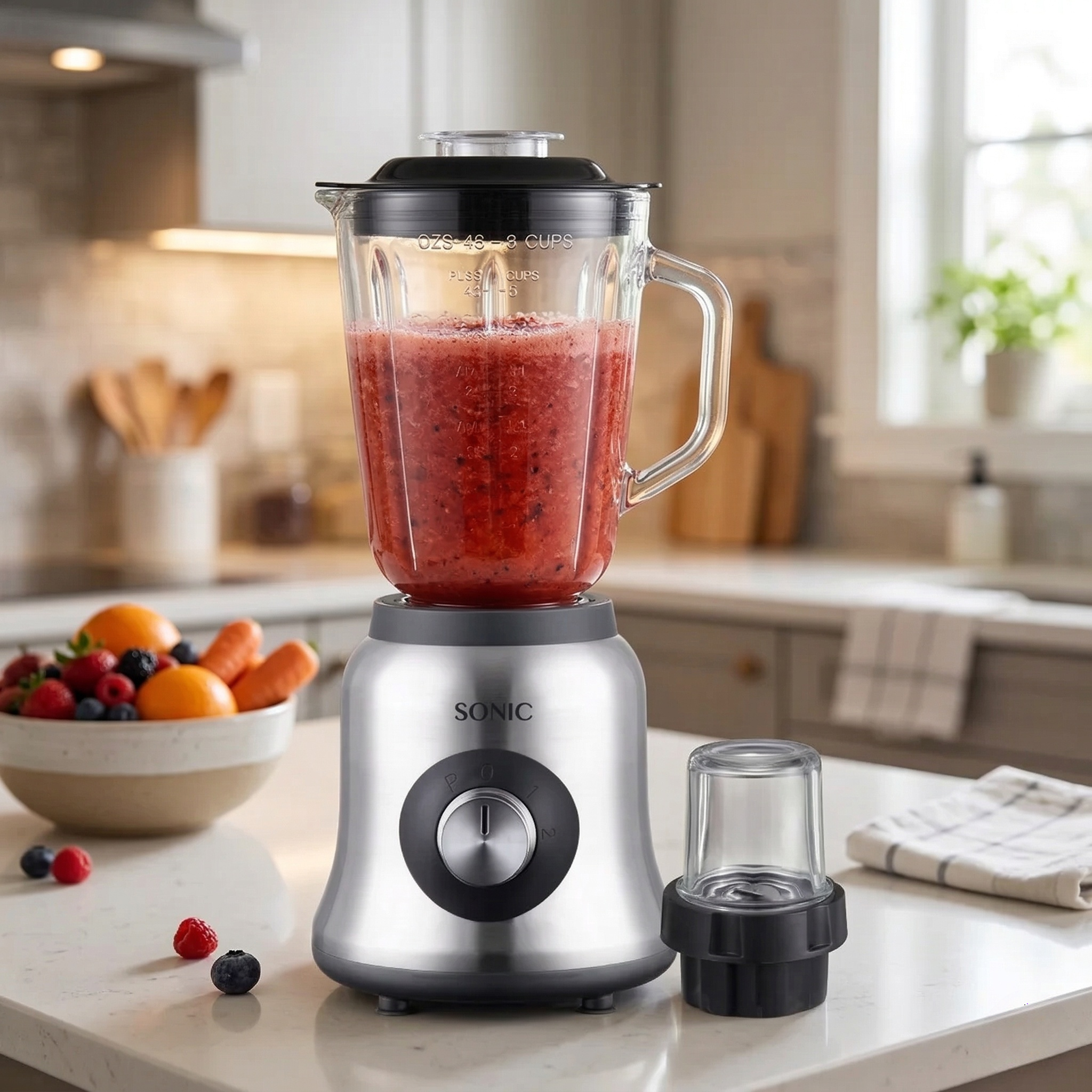 Sonic Blender 2-en-1 Bol en Verre 1,5L