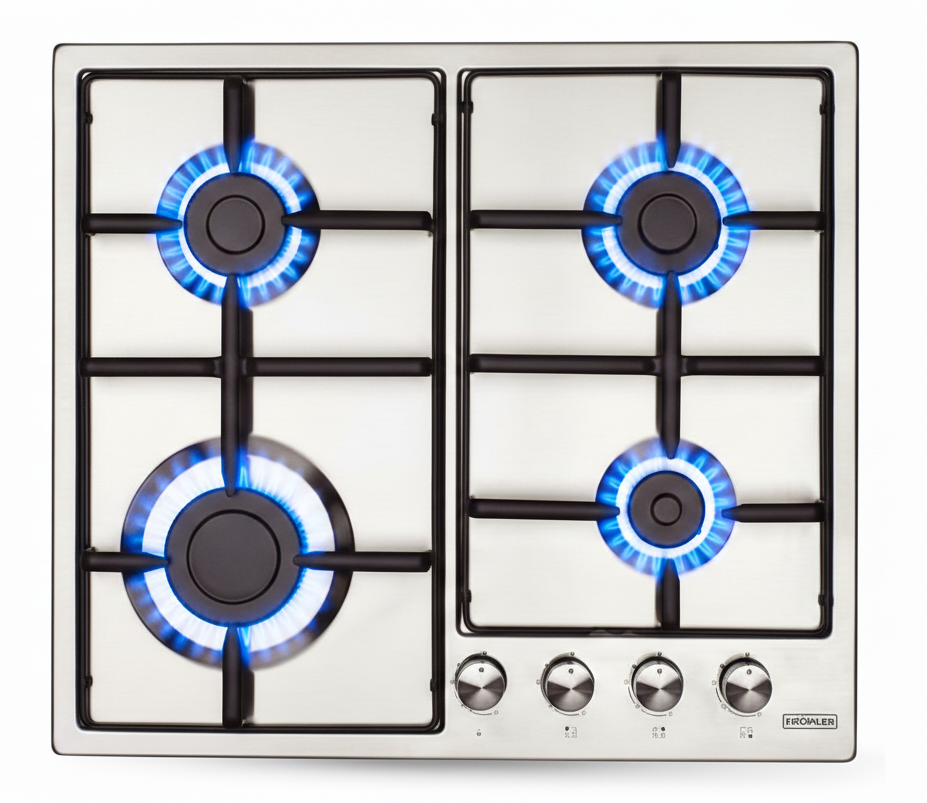 PLAQUE À GAZ KROLER PGE -60-640IN 4BURLEURS Inox