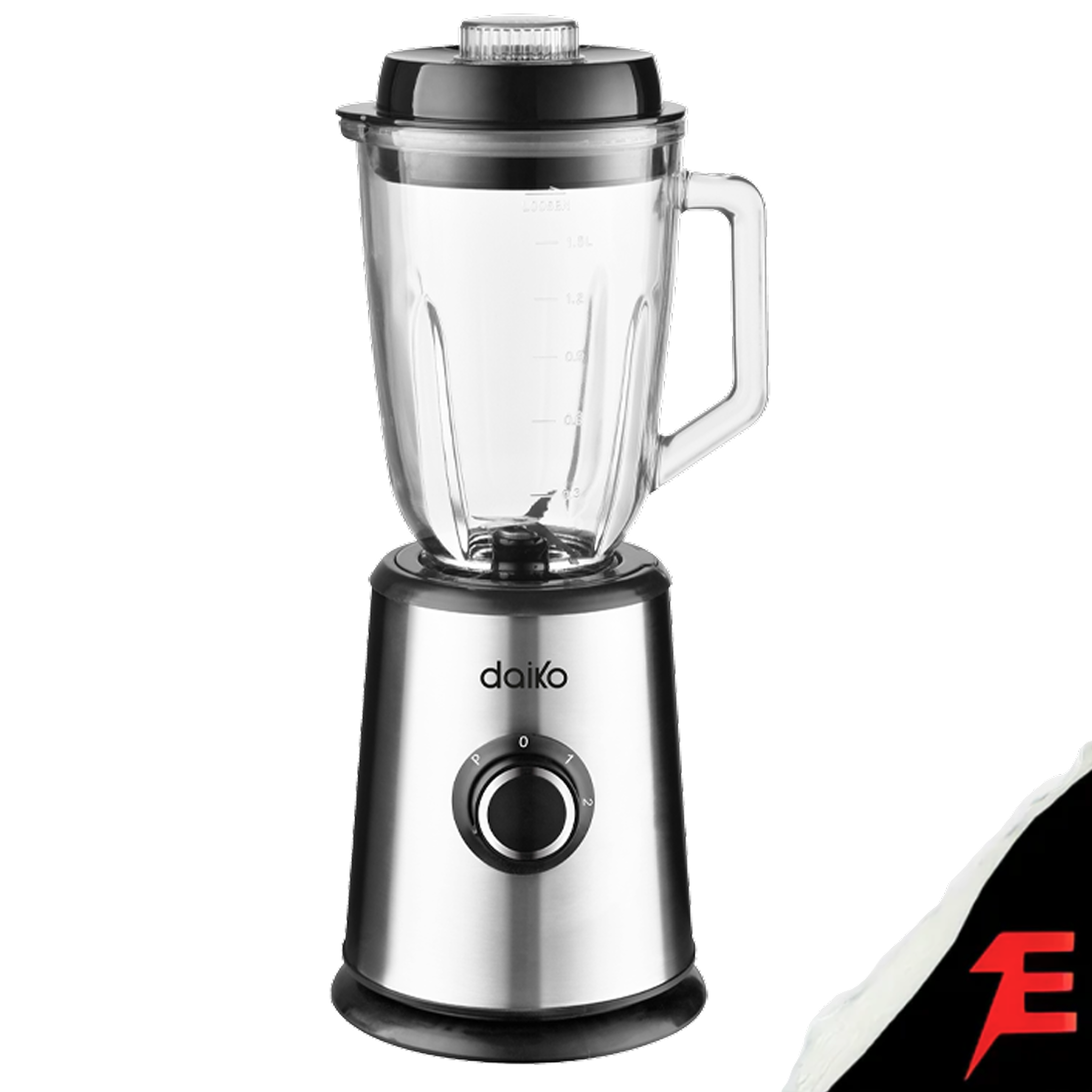 Daiko Blender 2en1 en acier inoxydable Bol en verre de 1.5 L