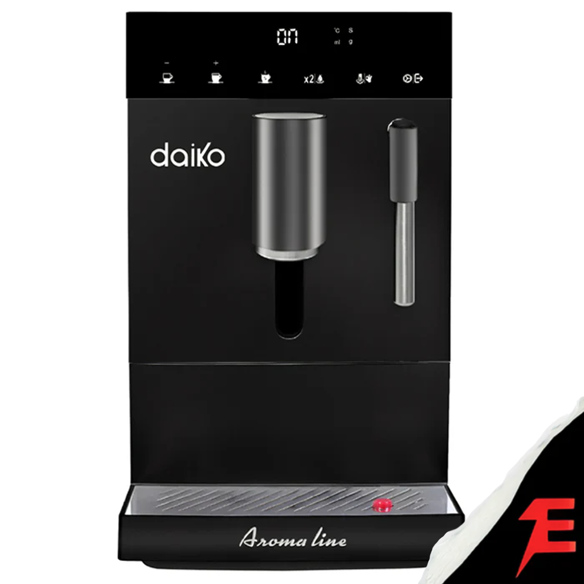 Daiko Machine à café automatique Digitale 19 bars Noir avec mousseur à lait