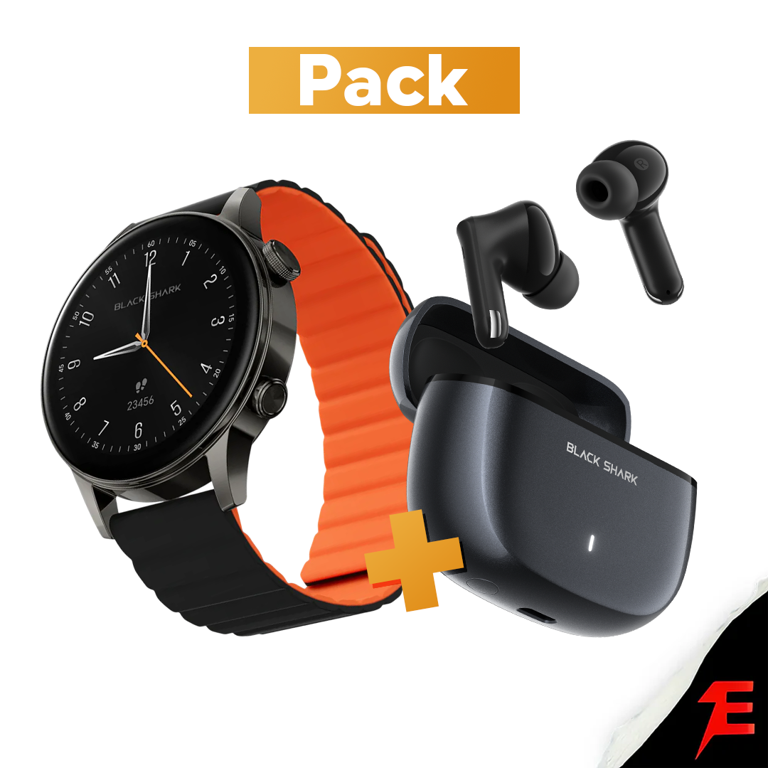 Pack : Black Shark S3 Montre intelligente + Black Shark T23 Écouteurs sans fil