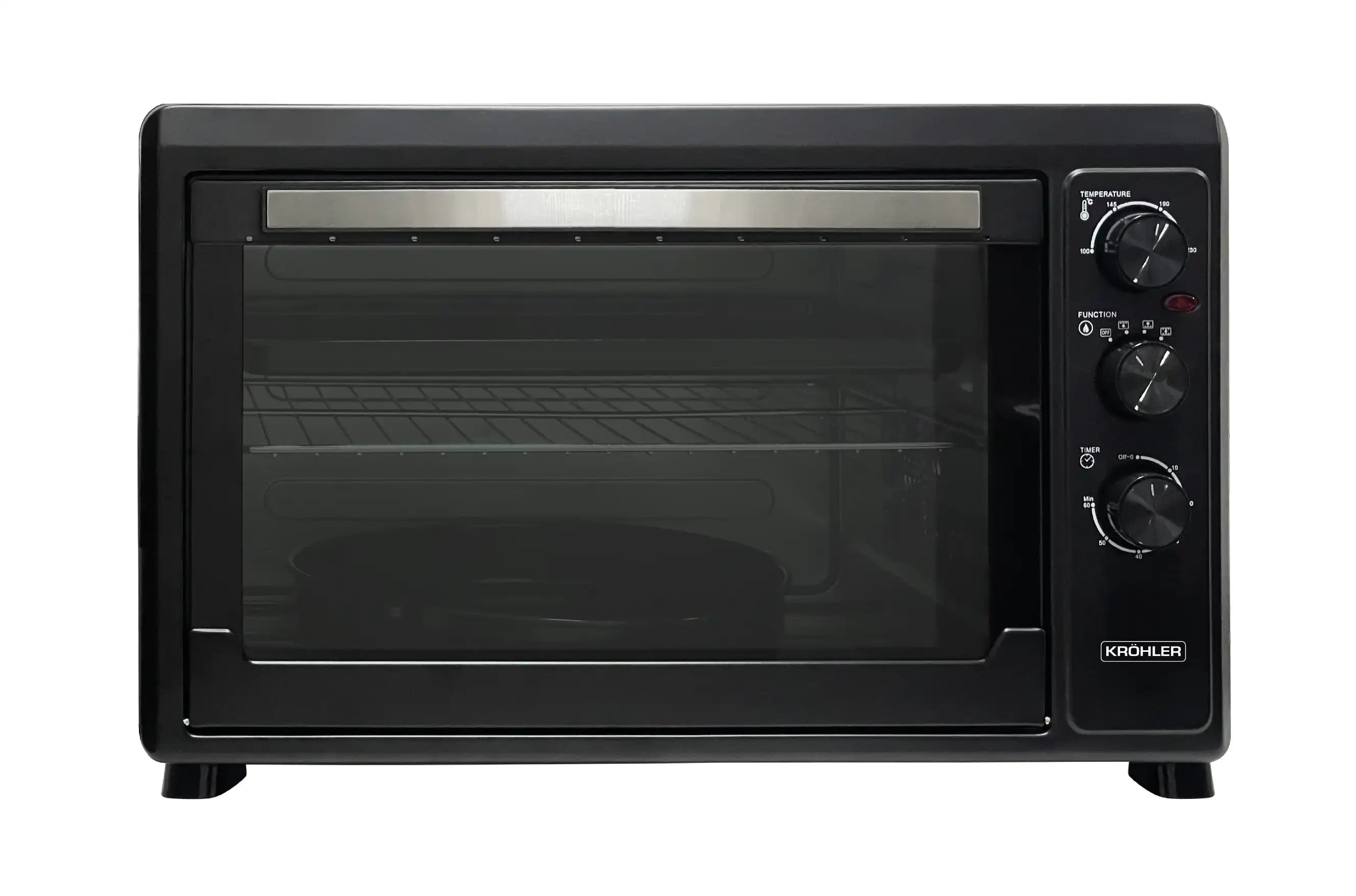 Four électrique Kröhler 65L - 2500 W - Double Vitre- Ventilation - Noir