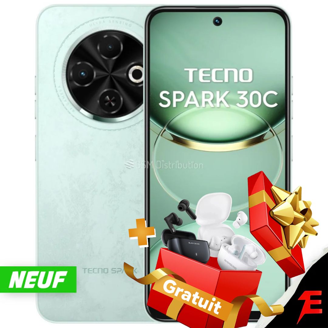 Tecno Spark 30C (4/128)(Neuf Boîte fermée) + Écouteurs sans fil 🎁