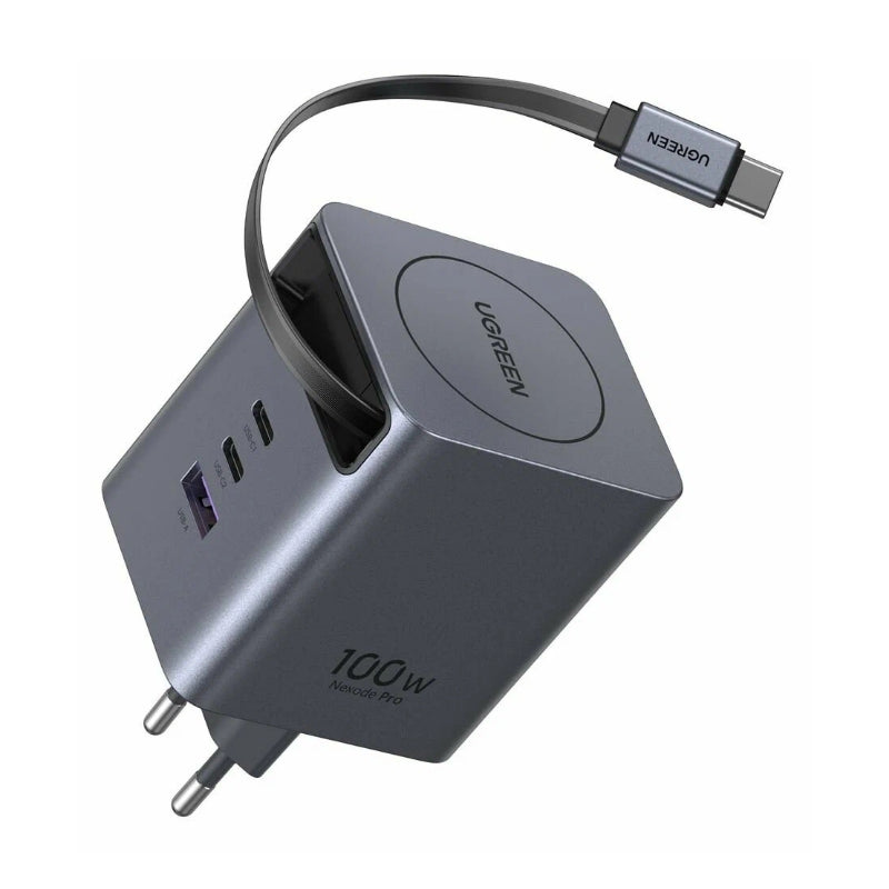 UGREEN 100W Chargeur rapide GaN avec câble rétractable — 65828 — vue 4